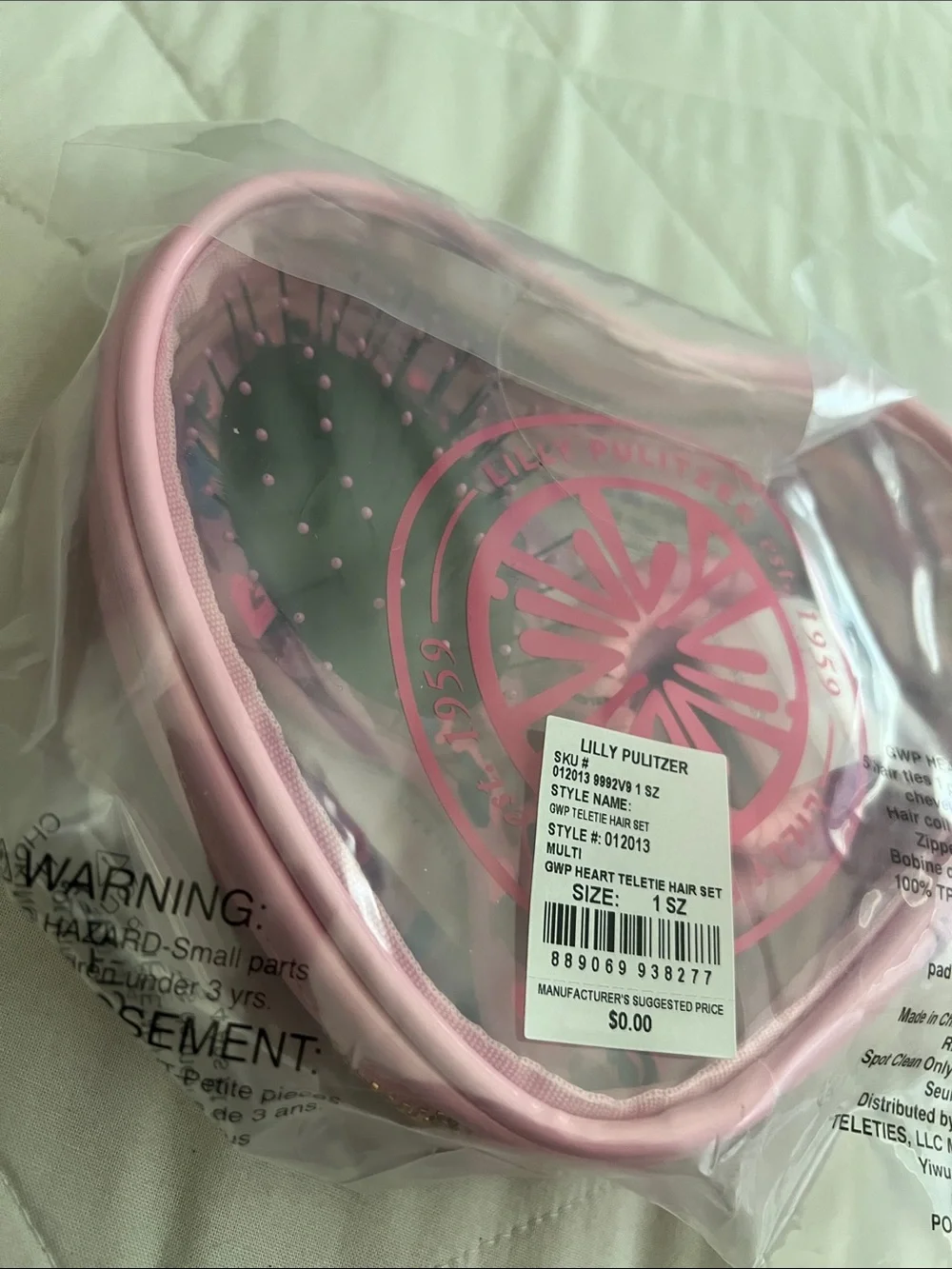 Lilly Pulitzer TELETIES hair ties heart set - new in packaging